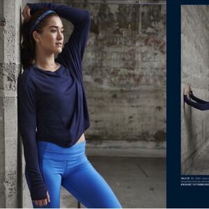 Athleta Scoopneck Soft Twilly Top in Macaw Blue M